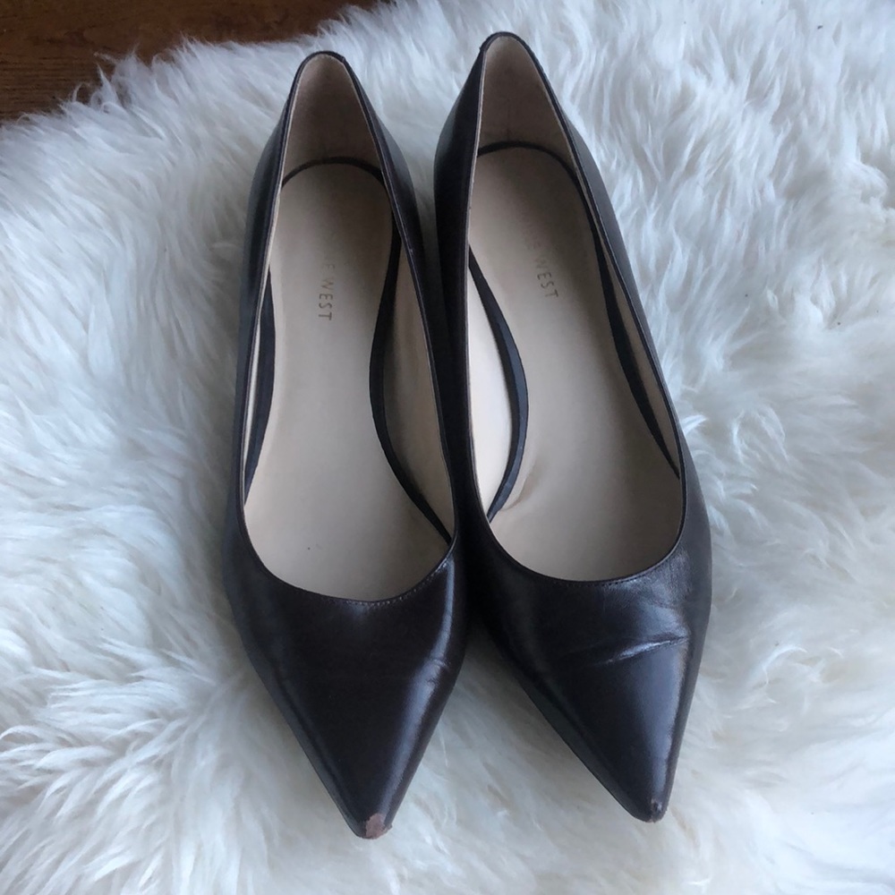 Nine west brown leather heels